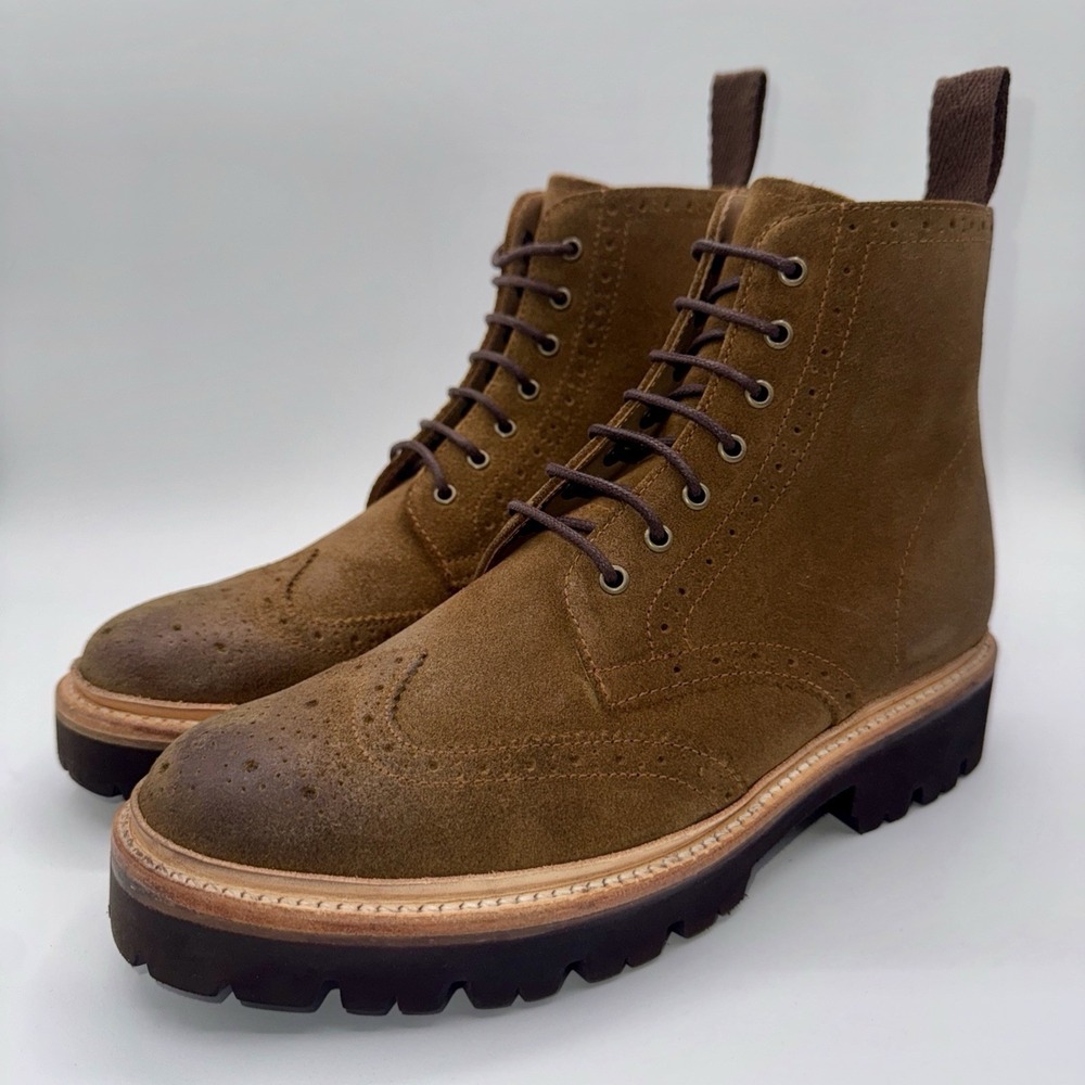 Grenson Emmaline Boots Women's Size‎ 7.5 UK 5 Brown Distressed Roughout Leather